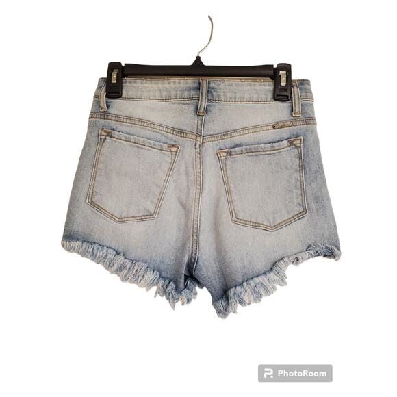 Women's KanCan High Rise Cutoff Lightwash Denim Jean Shorts | Size Small - Picture 2 of 9